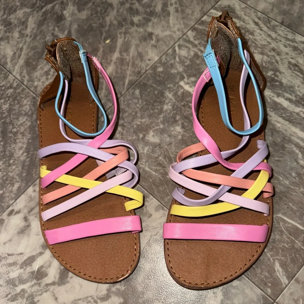 The Children’s Place Girls Rainbow Strappy Gladiator Sandals Size 1